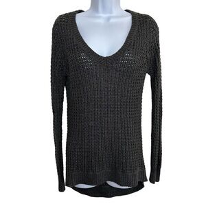 Rue 21 Charcoal Gray Knit V-Neck Sweater Women’s Large